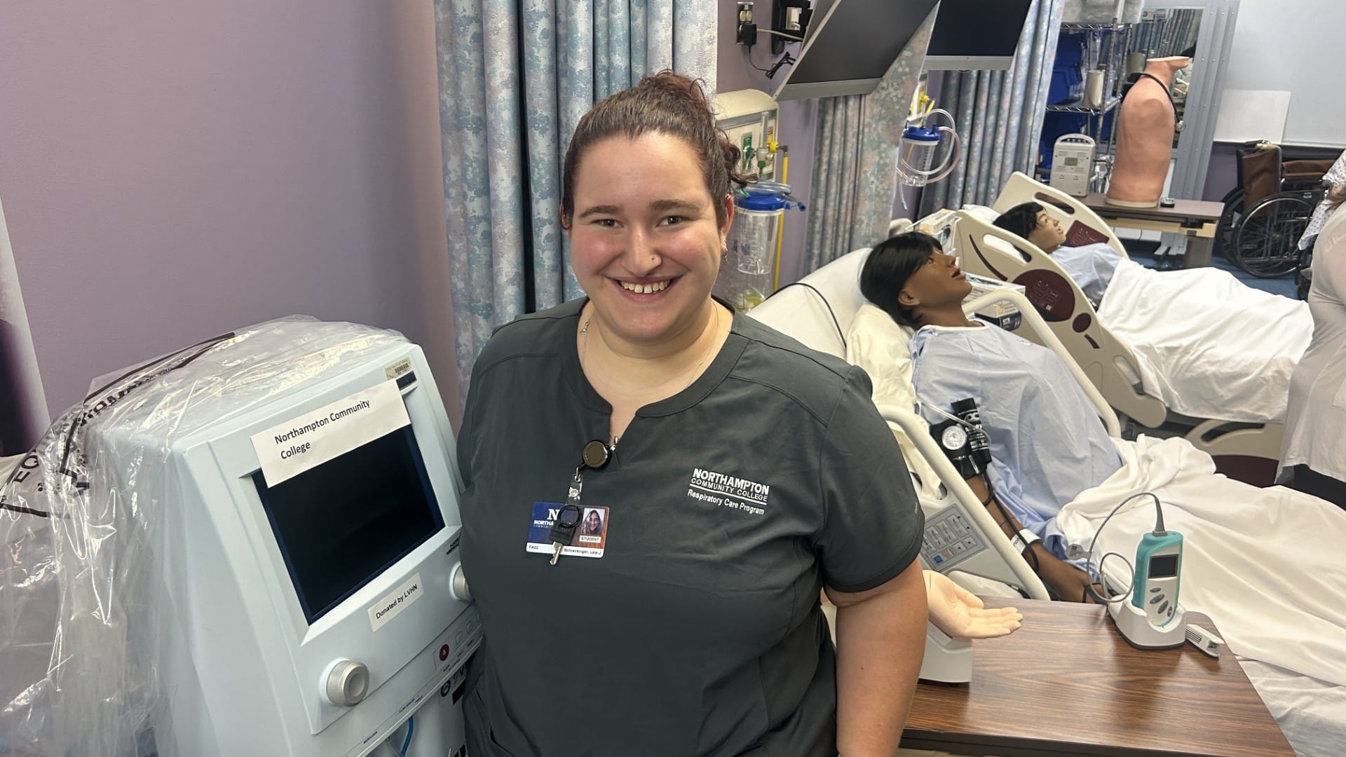 Leia Schreckinger is a student at Northampton Community College's new center dedicated to those going into the healthcare fie