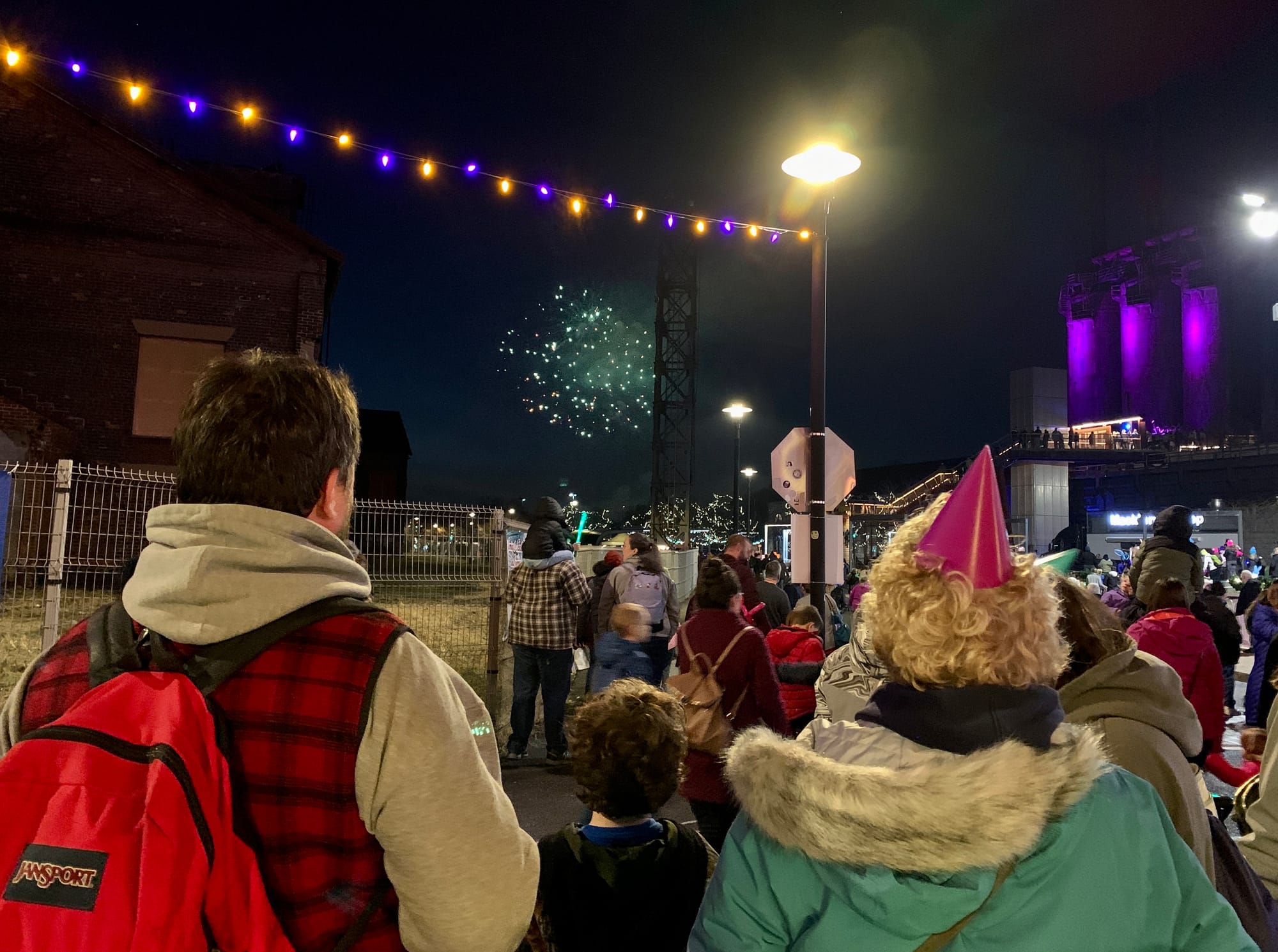 Attendees watch the PeepsFest fireworks.