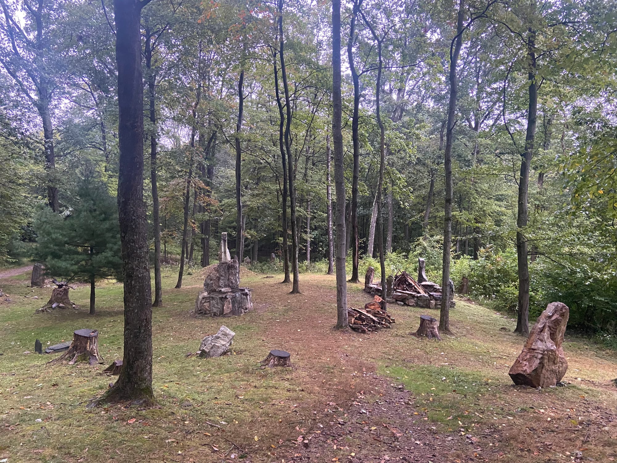 A sunrise observance was held Saturday morning at Columcille Megalith Park to mark the Autumnal Equinox. Nestled in the woods