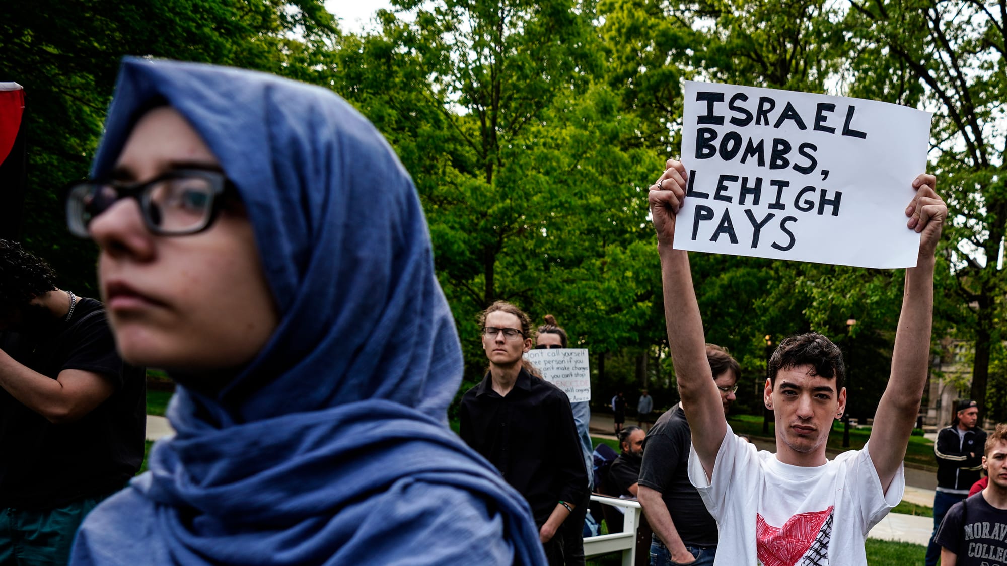 Student Political Action Coalition and Lehigh 4 Palestine hold a rally on the Lehigh University campus on Friday, May 3, 2024