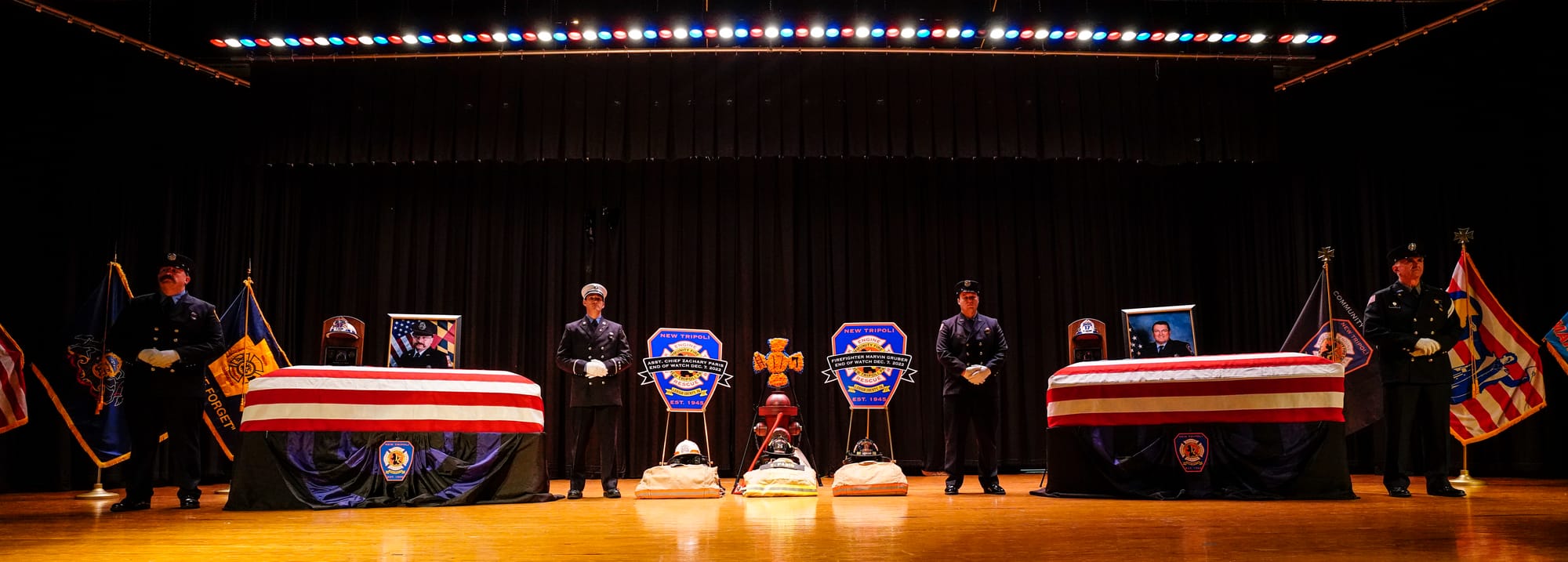 Mourners gather at Northwestern Lehigh Middle School in New Tripoli, Lehigh County, on Saturday, December 17, 2022, to pay tr