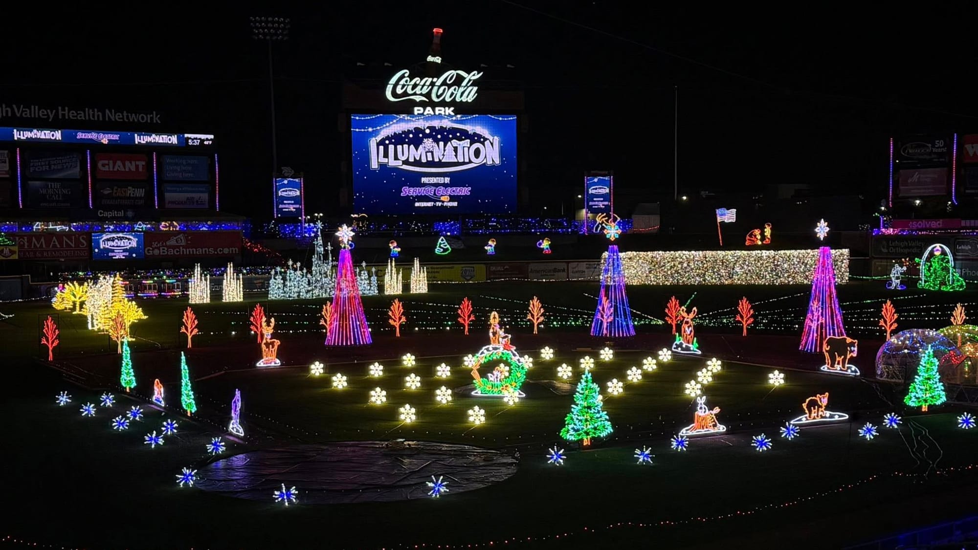 Illumination now includes 1.5 million lights in its second year at Coca-Cola Park.