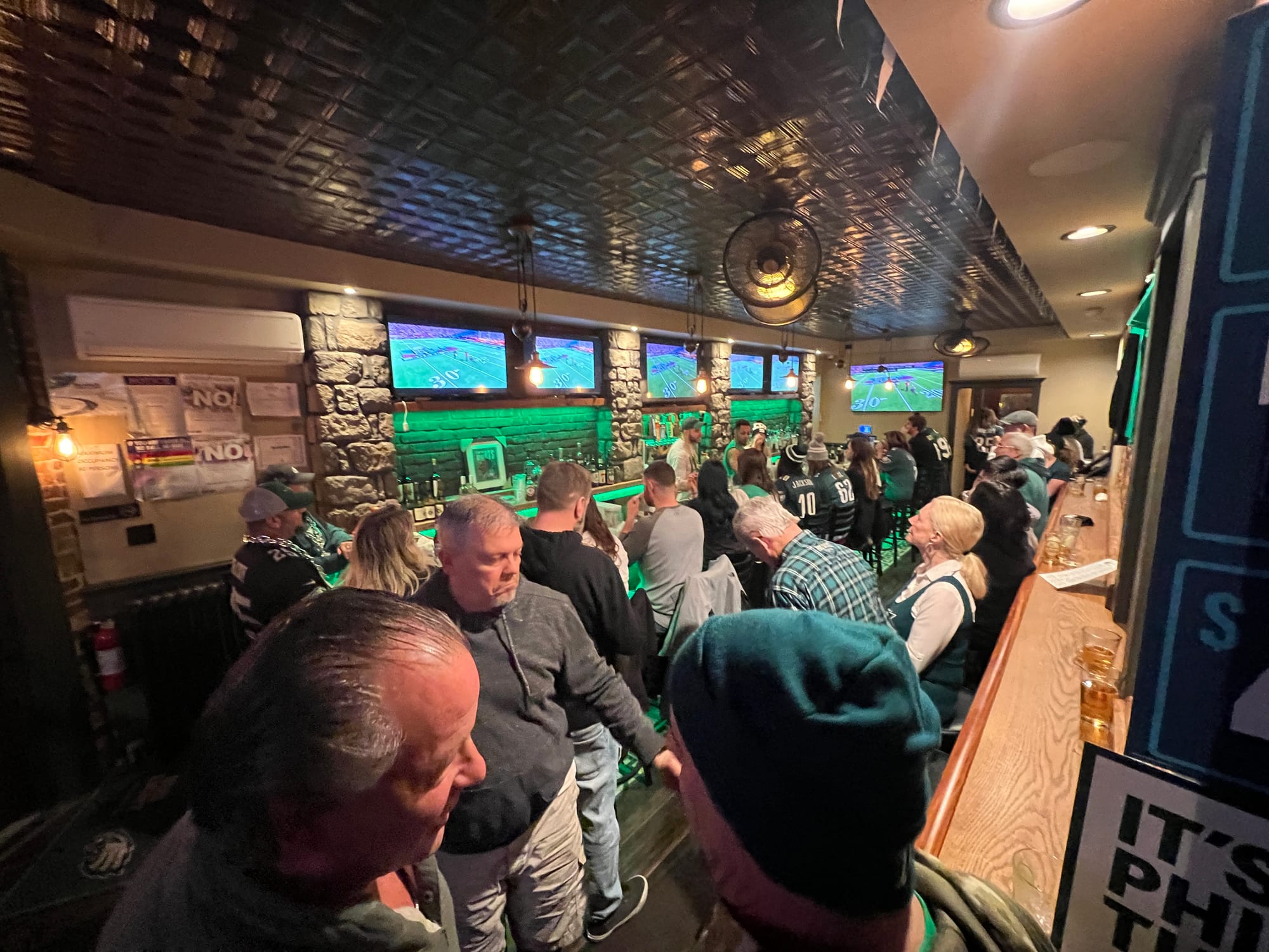 Many Lehigh Valley Eagles fans watched the 2023 Super Bowl from The Nest, an Eagles-themed sports bar.
