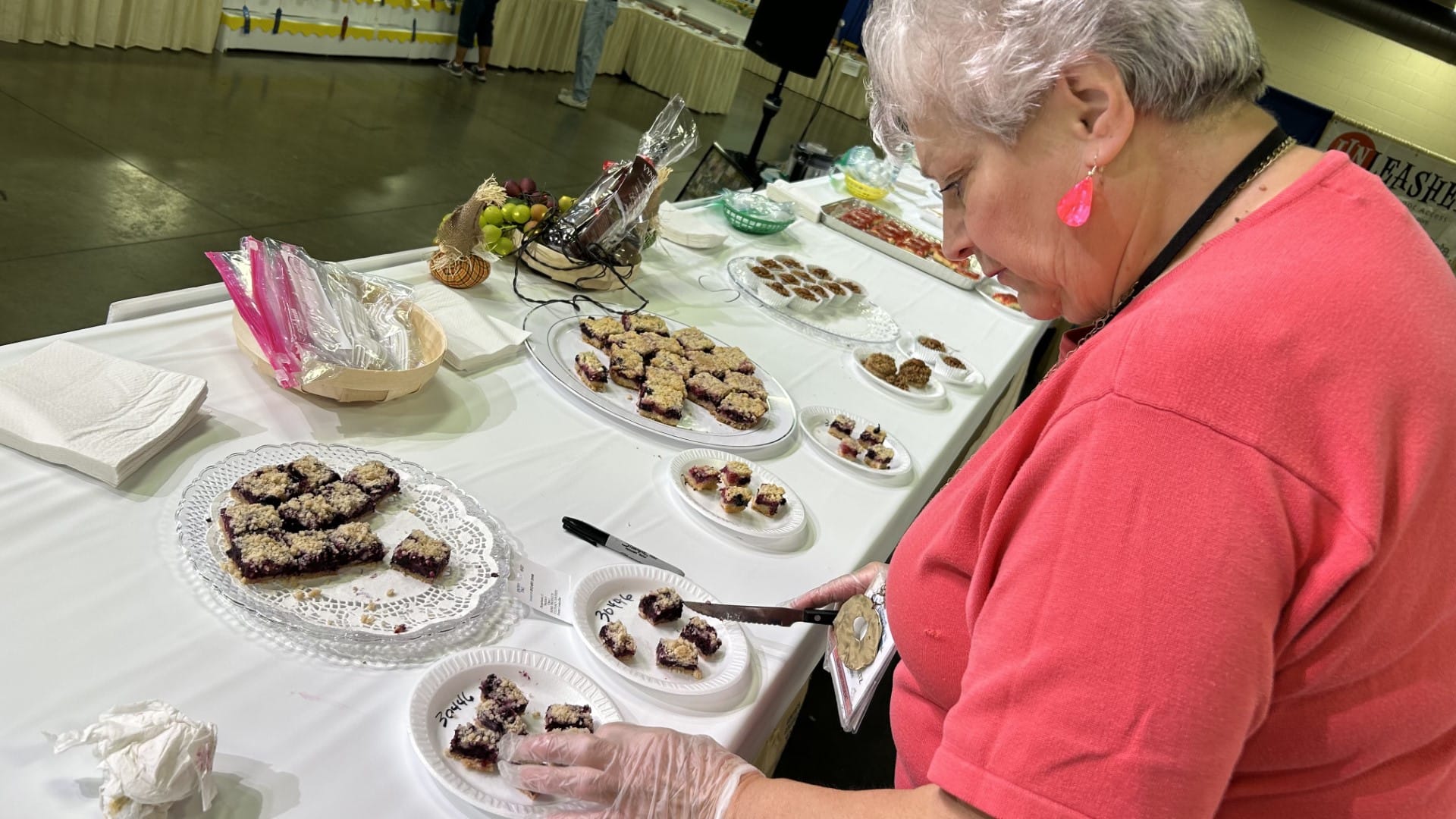 Julie Intrepido-Kmetz, of Nazareth, judges the Allentown fair food contest.