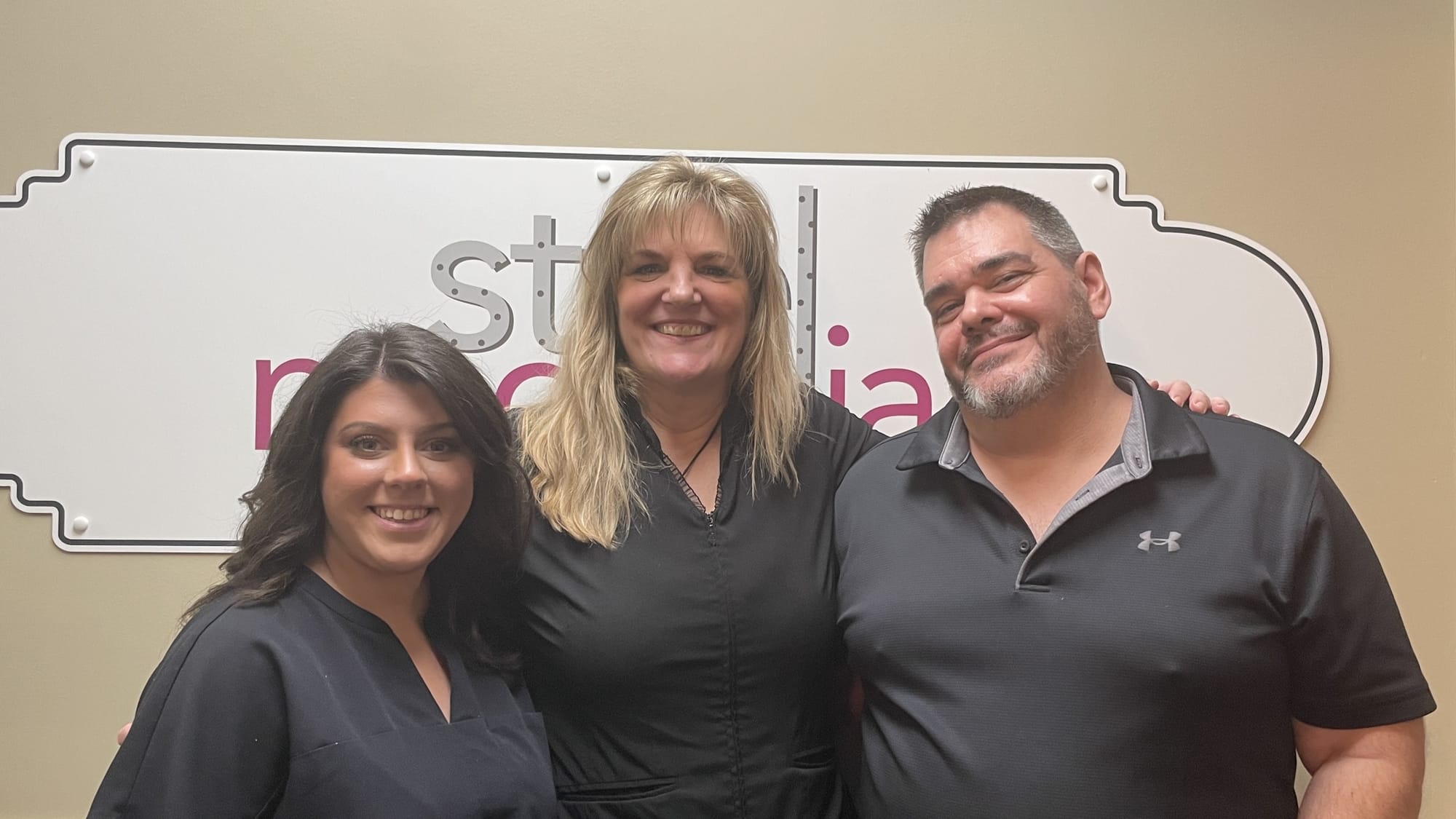 Steel Magnolia Salon and Spa staff. From left to right: Stephanie DiMartino, Carolyn Gillish and Rick Mink. Not pictured: Aji