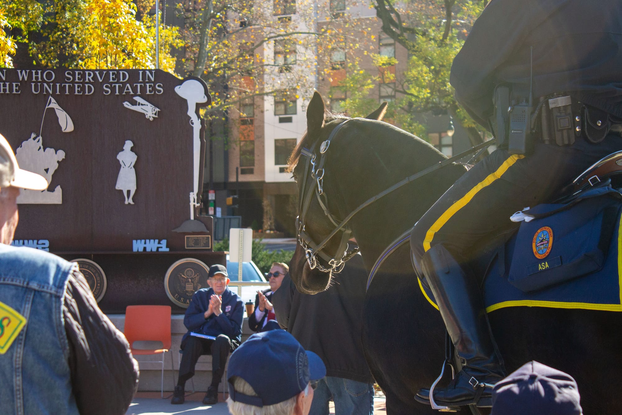 The mounted unit of the Bethlehem police showed up.
