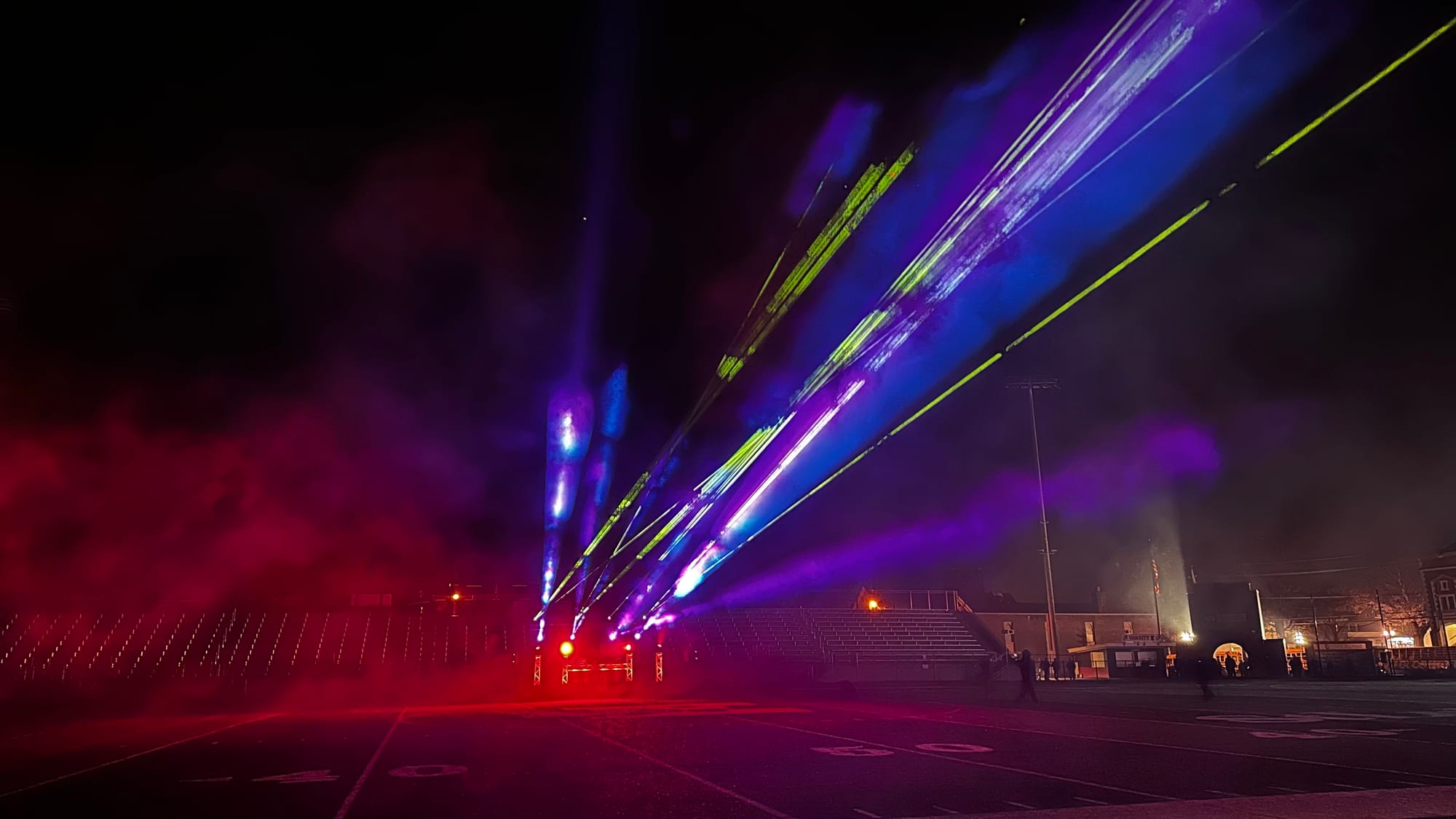 It may not have been a bonfire, but the music during the laser light show did get the crowd singing along.