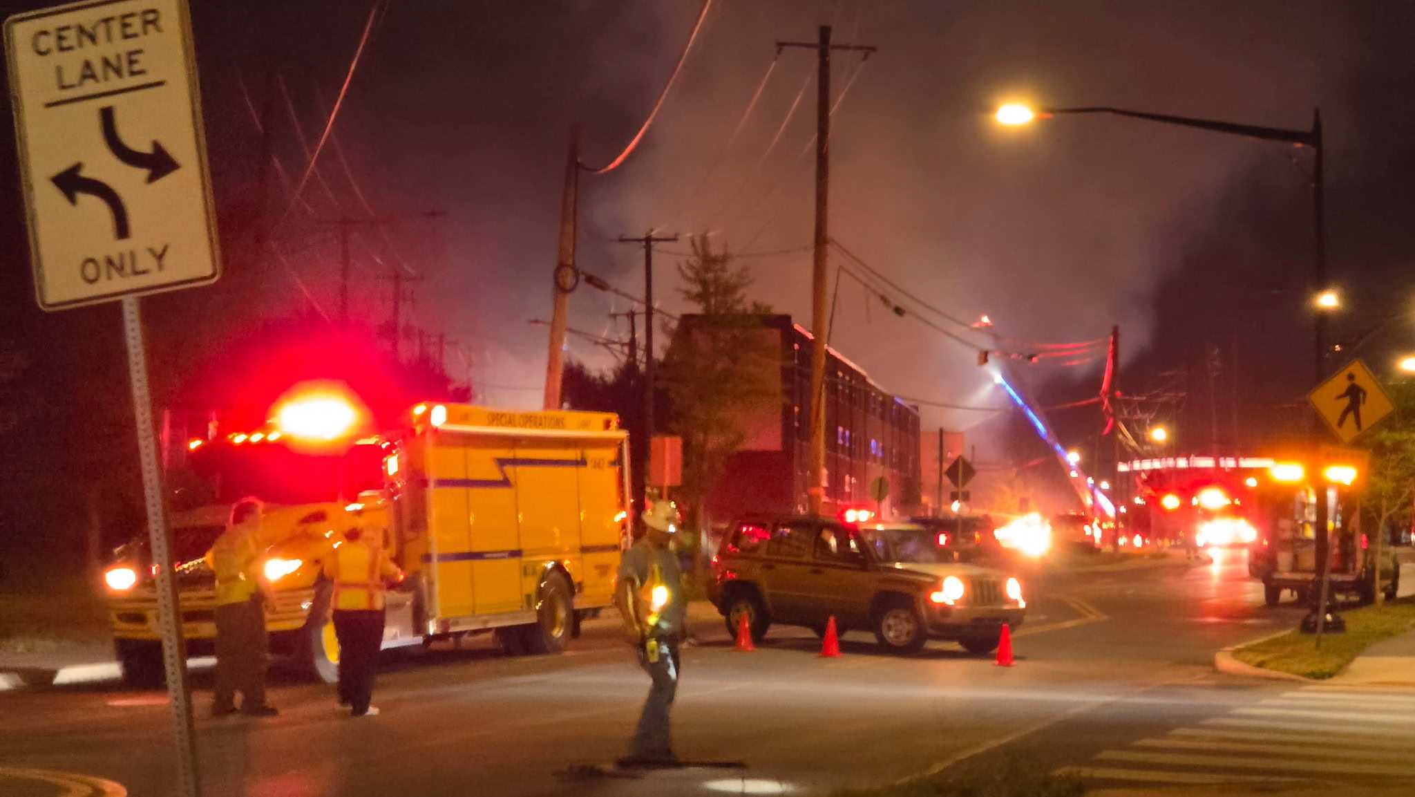 Emergency personnel direct traffic as crews respond to a massive fire in Allentown on Wednesday, June 24, 2026.