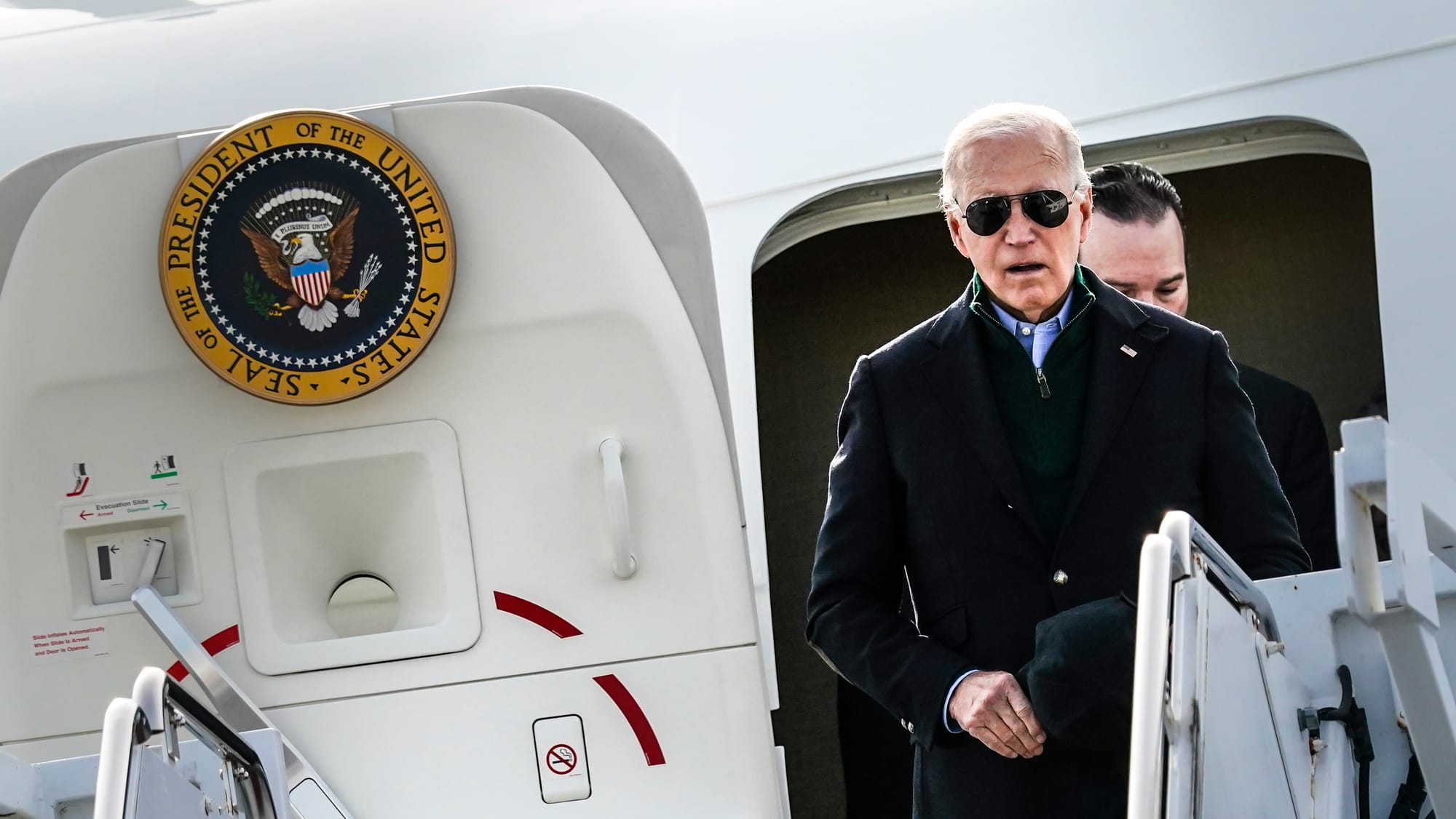 President Biden lands at LVIA with Susan Wild, D-Pa. President Joseph Biden lands at Lehigh Valley International Airport on F