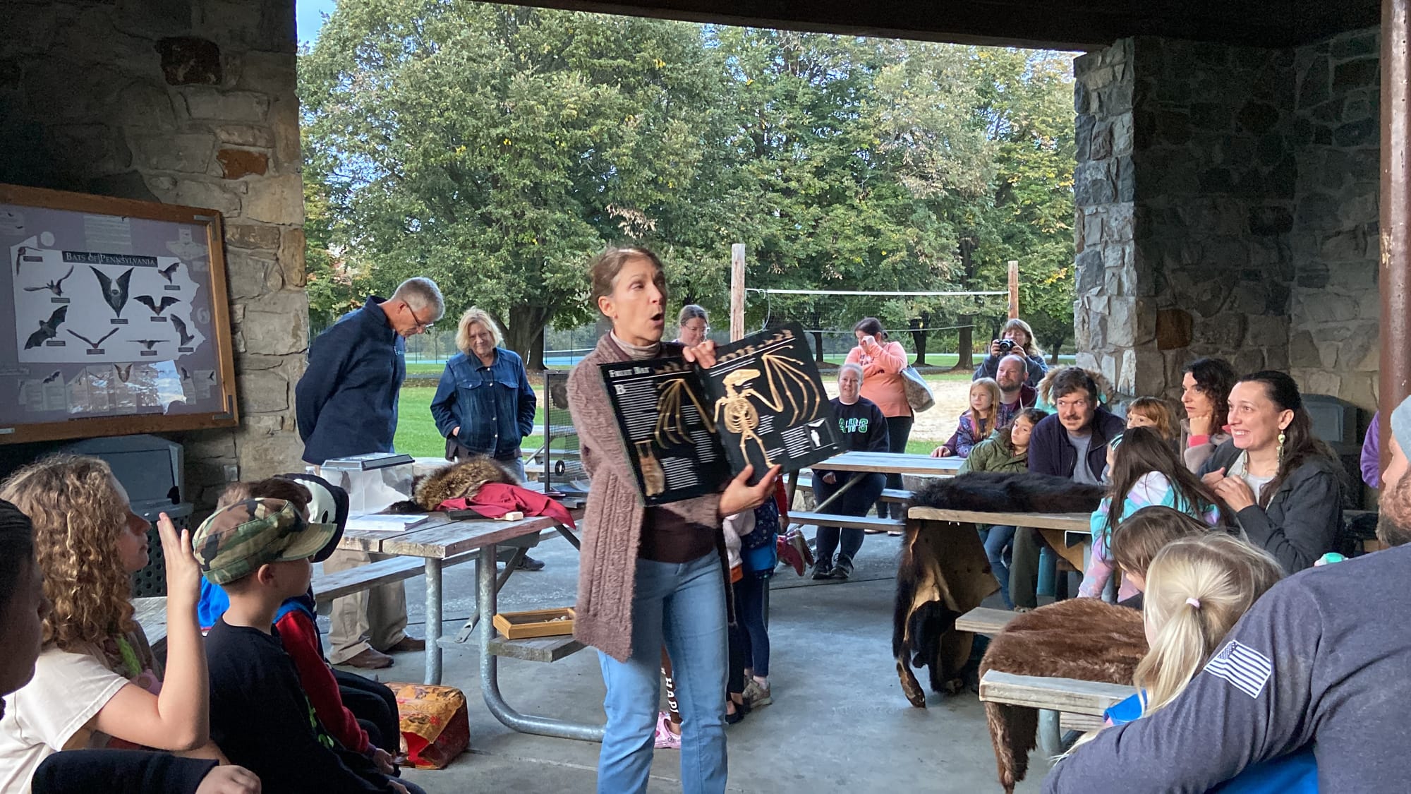 Sue Gallagher, chief naturalist for the Carbon County Environmental Education Center, hosted an education bat event Friday at