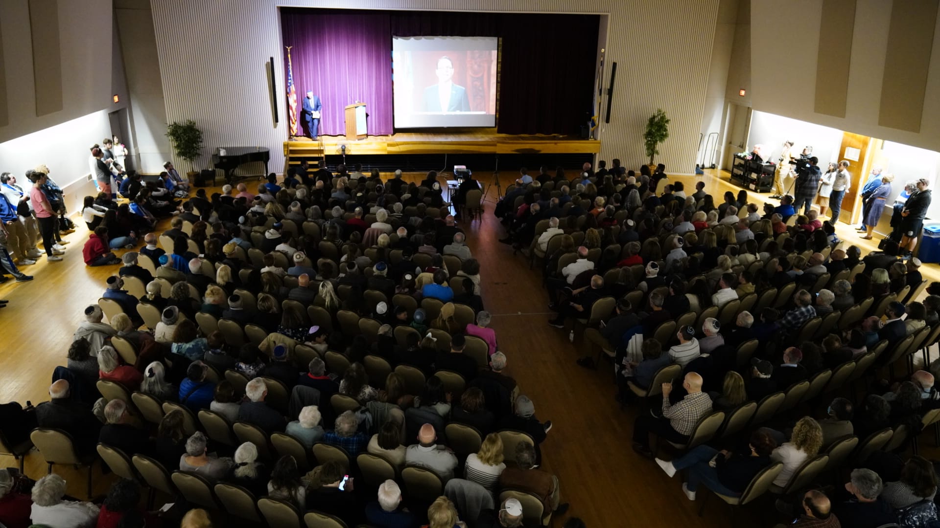 Hundreds of area residents gathered for solidarity during a vigil for Israel at the Jewish Community Center of the Lehigh Val