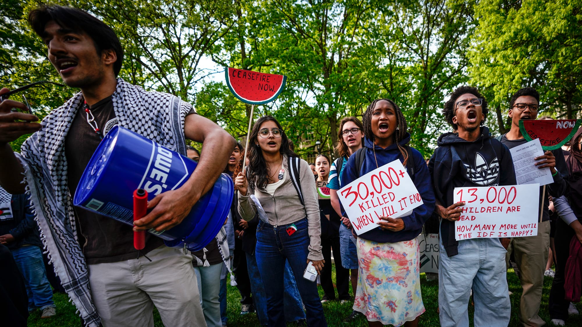 Student Political Action Coalition and Lehigh 4 Palestine hold a rally on the Lehigh University campus on Friday, May 3, 2024