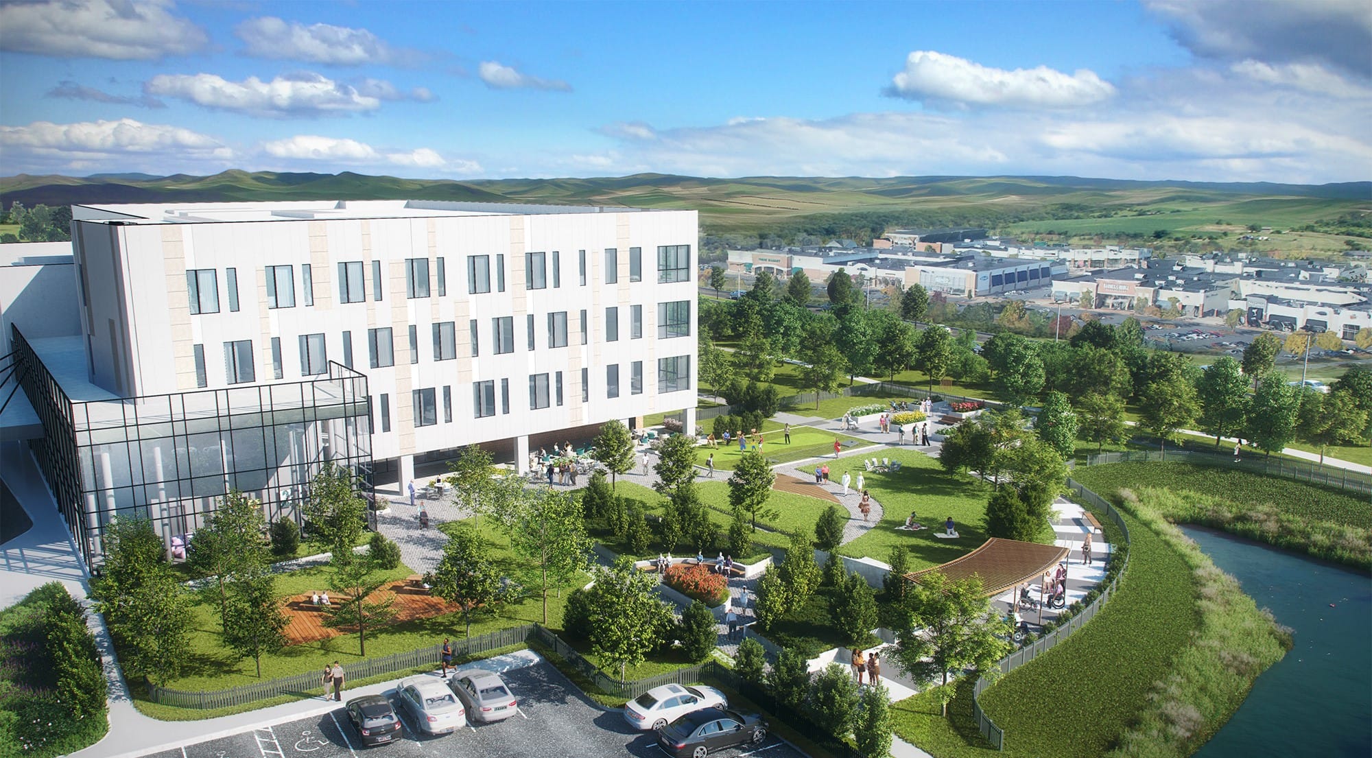 Aerial View of Good Shepherd Rehabilitation hospital in Center Valley