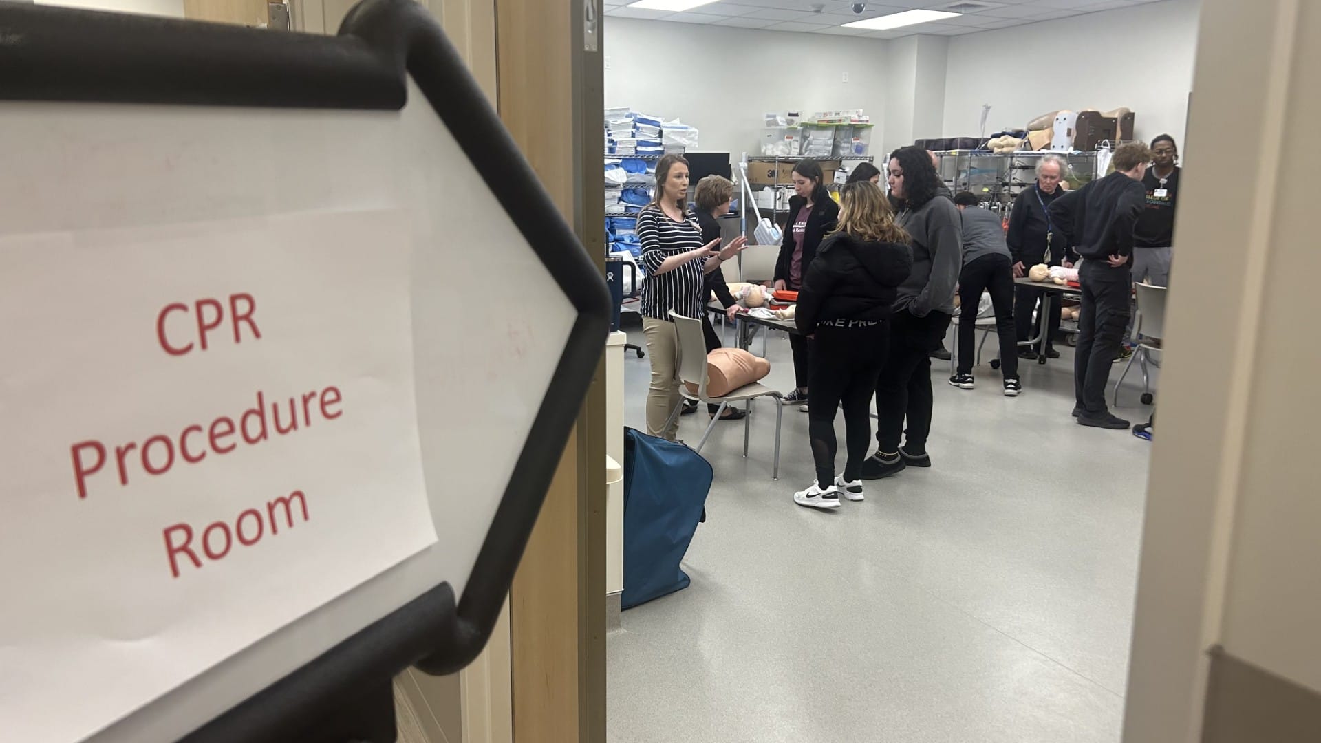 Students learn CPR training at a training at Lehigh Valley Health Network.