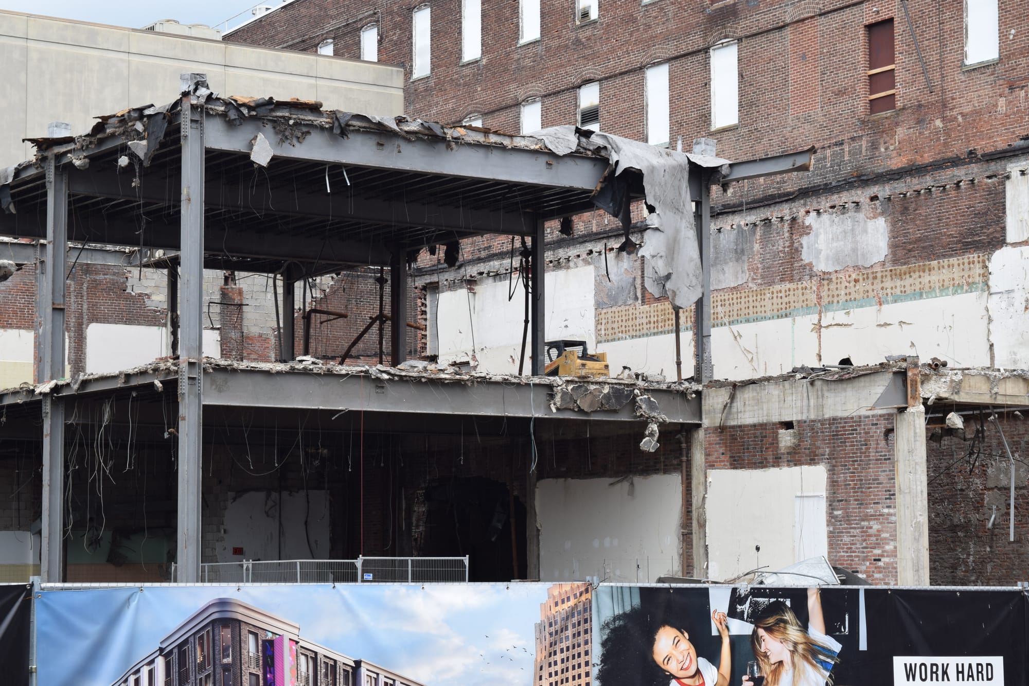 Demolition crews are tearing down a row of buildings in the 900 block of Hamilton Street, where City Center is planning a fiv