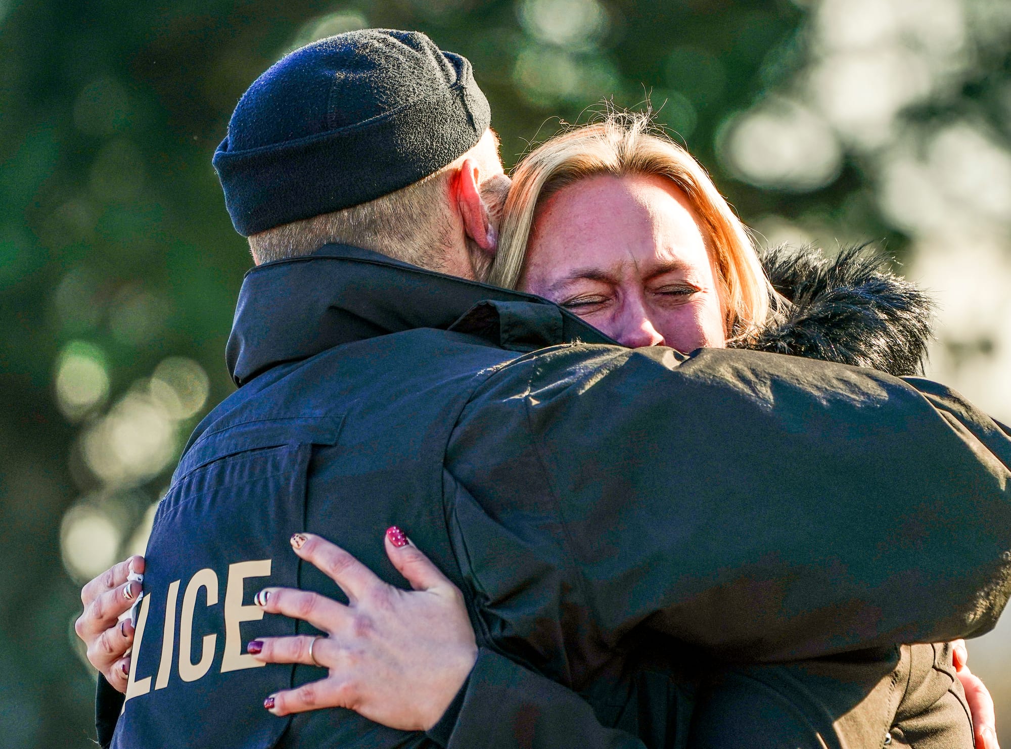 Mourners gather at Northwestern Lehigh Middle School in New Tripoli, Lehigh County, on Saturday, December 17, 2022, to pay tr