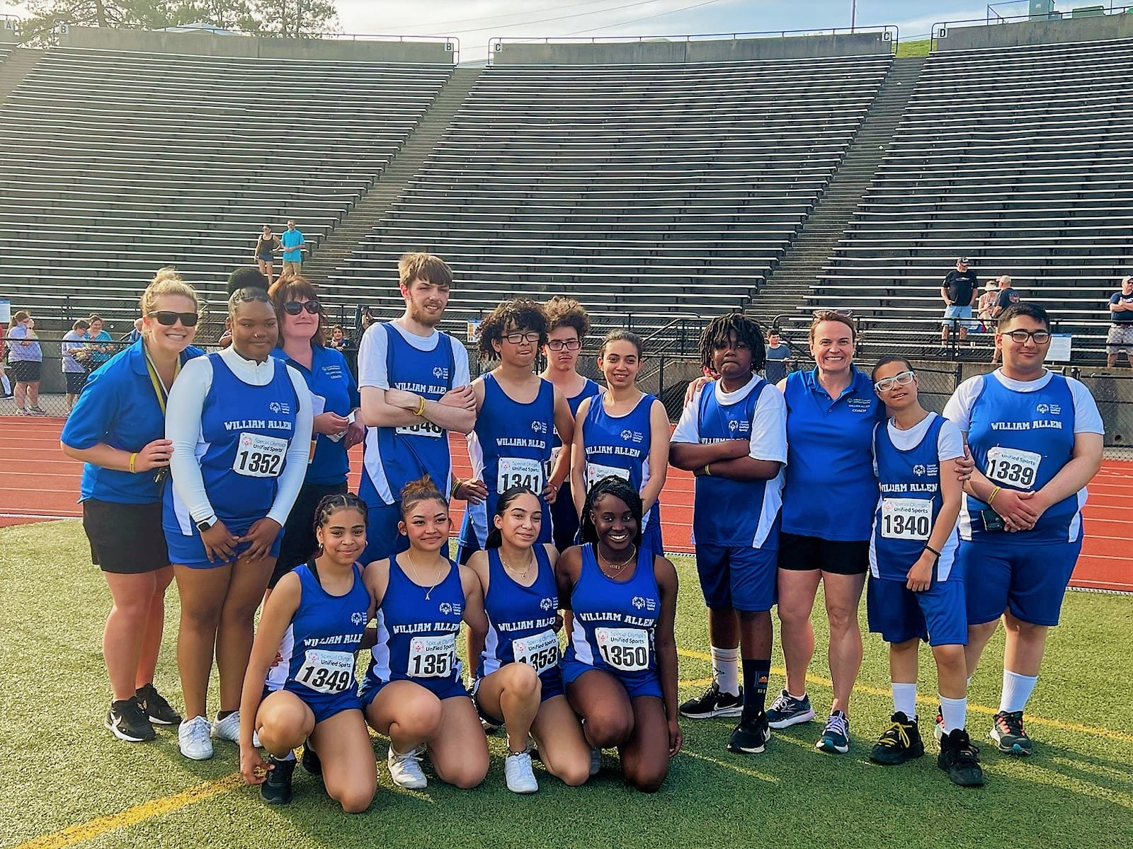 The William Allen High Unified Track and Field team following their first meet