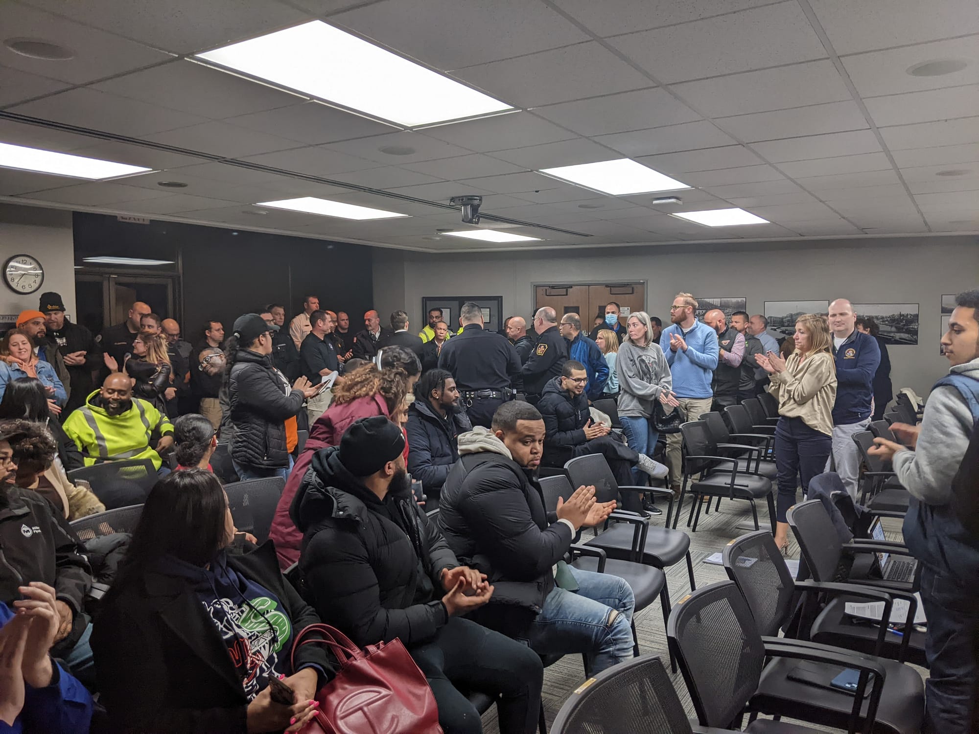 Attendees of the Allentown City Council Meeting on Feb. 1 applauded the first responders in attendance.