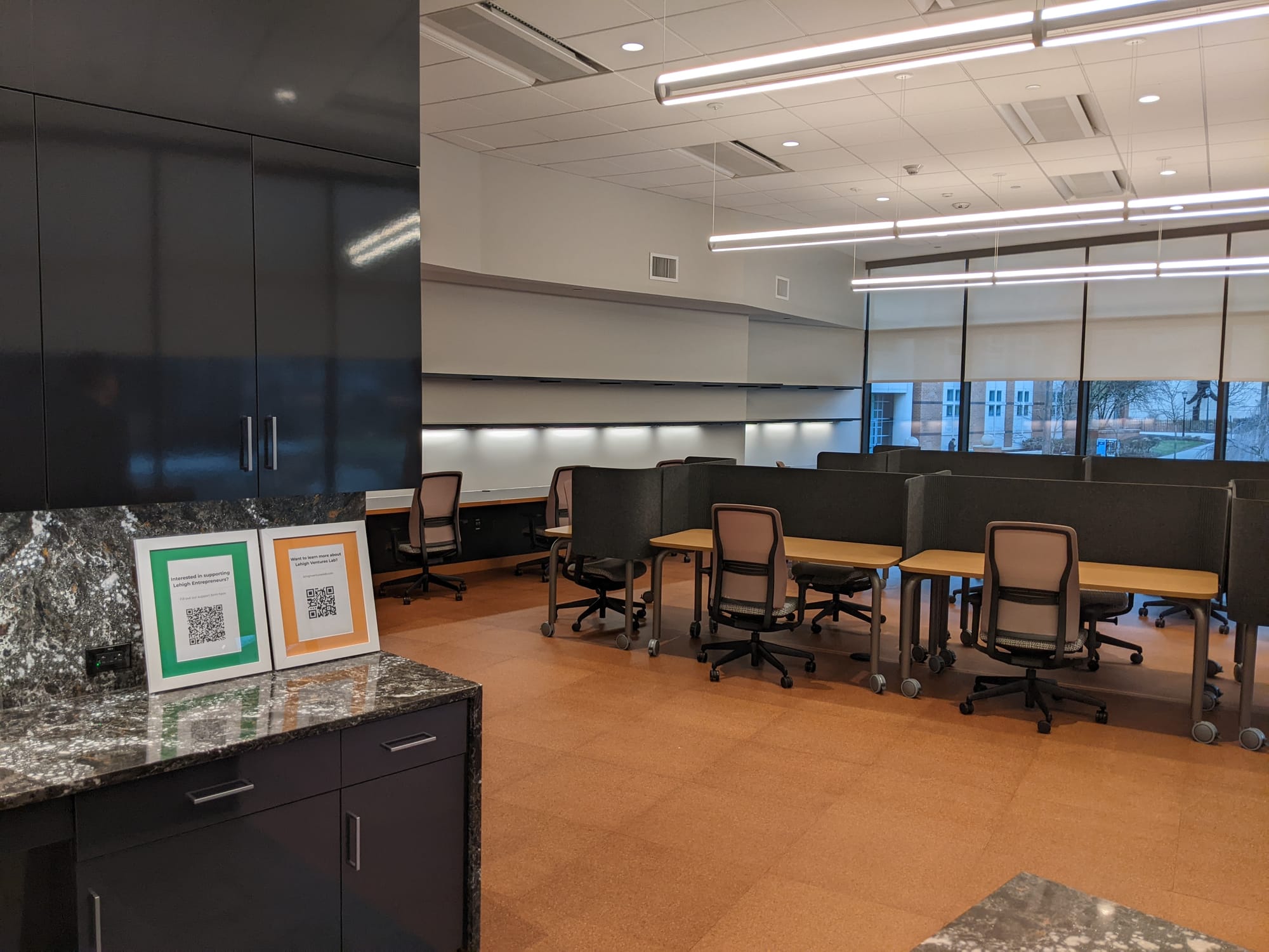 Various forms of classrooms within the new business innovation building
