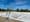 The Northern Lehigh Swimming Pool is drained, and has piles of rubble at the bottom. 